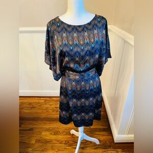 JBS Dress Colorful Tie Back Short Blouson Womens Size 6